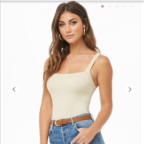 Square ribbed bodysuit - Picture 2 of 4